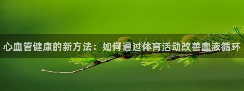 bbin视讯游戏平台：心血管健康的新方法：如何通过体育活动改善血液循环